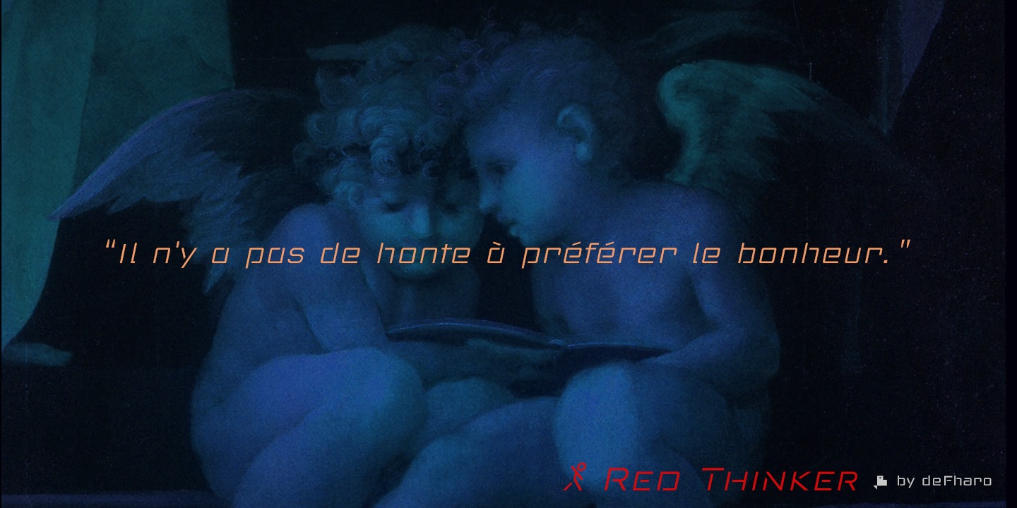 Пример шрифта Red Thinker Light Italic